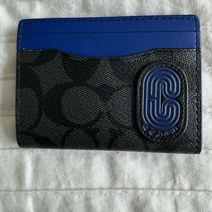 Magnetic Card Case In Signature Canvas With Coach Patch